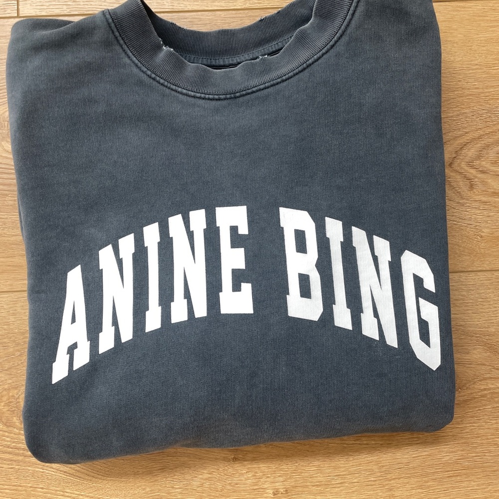 Anine Bing Oversized Sweatshirt - XS, grey/washed black